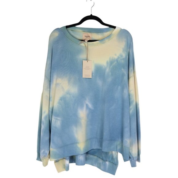 NEW Found Los Angeles Women's L Tie Dye Step Hem Cozy Sweatshirt Top Moon Shadow - Picture 3 of 8